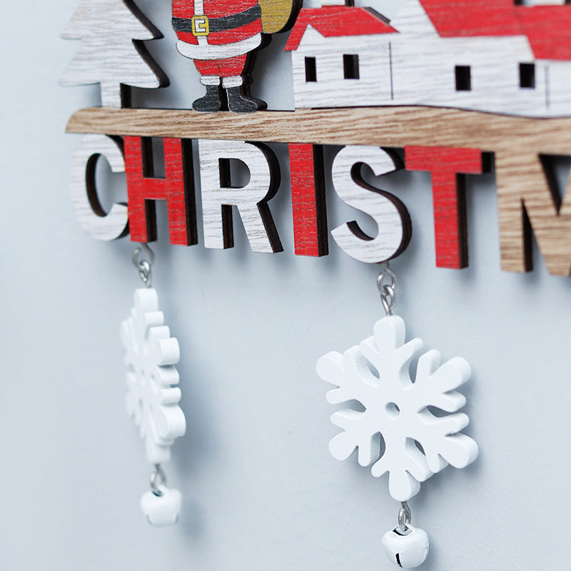 Home Restaurant Christmas Wooden Crafts Door Hanging