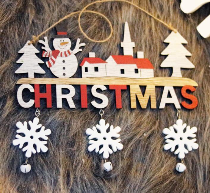 Home Restaurant Christmas Wooden Crafts Door Hanging