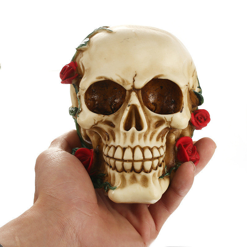 Resin Crafts Skull And Crossbones Rose Skull Crafts