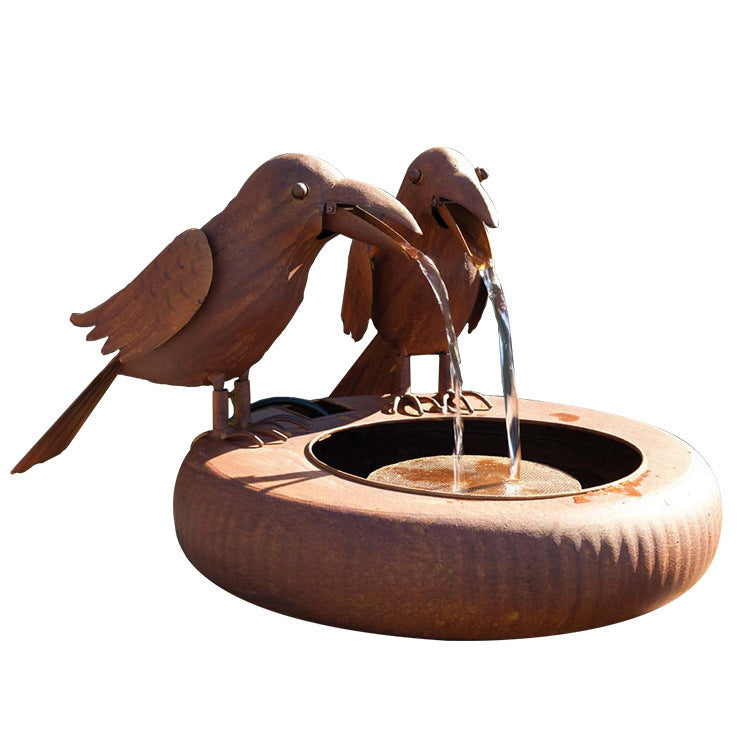 Iron Crow Fountain Decoration Crafts