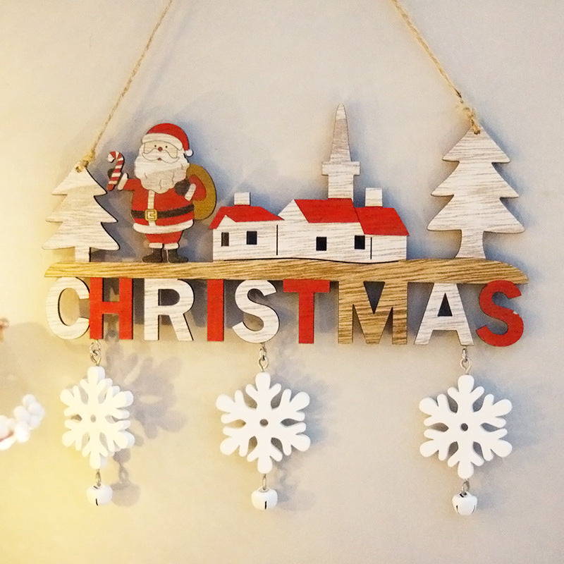 Home Restaurant Christmas Wooden Crafts Door Hanging