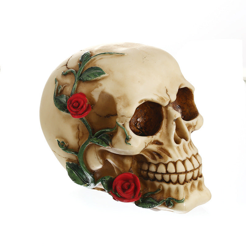 Resin Crafts Skull And Crossbones Rose Skull Crafts